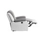 Voir la diapositive 7 : Fauteuil relax électrique pu blanc + tissu gris HELENA