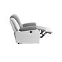 Voir la diapositive 7 : Fauteuil relax électrique pu blanc + tissu gris HELENA
