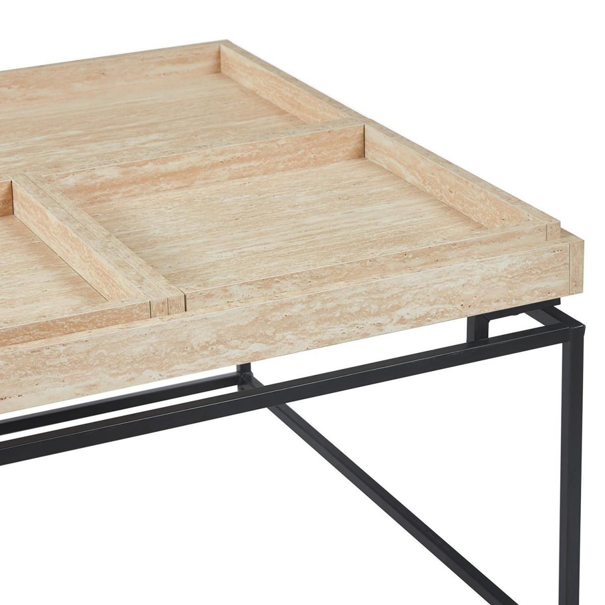 Voir la diapositive 4 : Paris Prix Table basse compartimentée  duplix  80cm beige