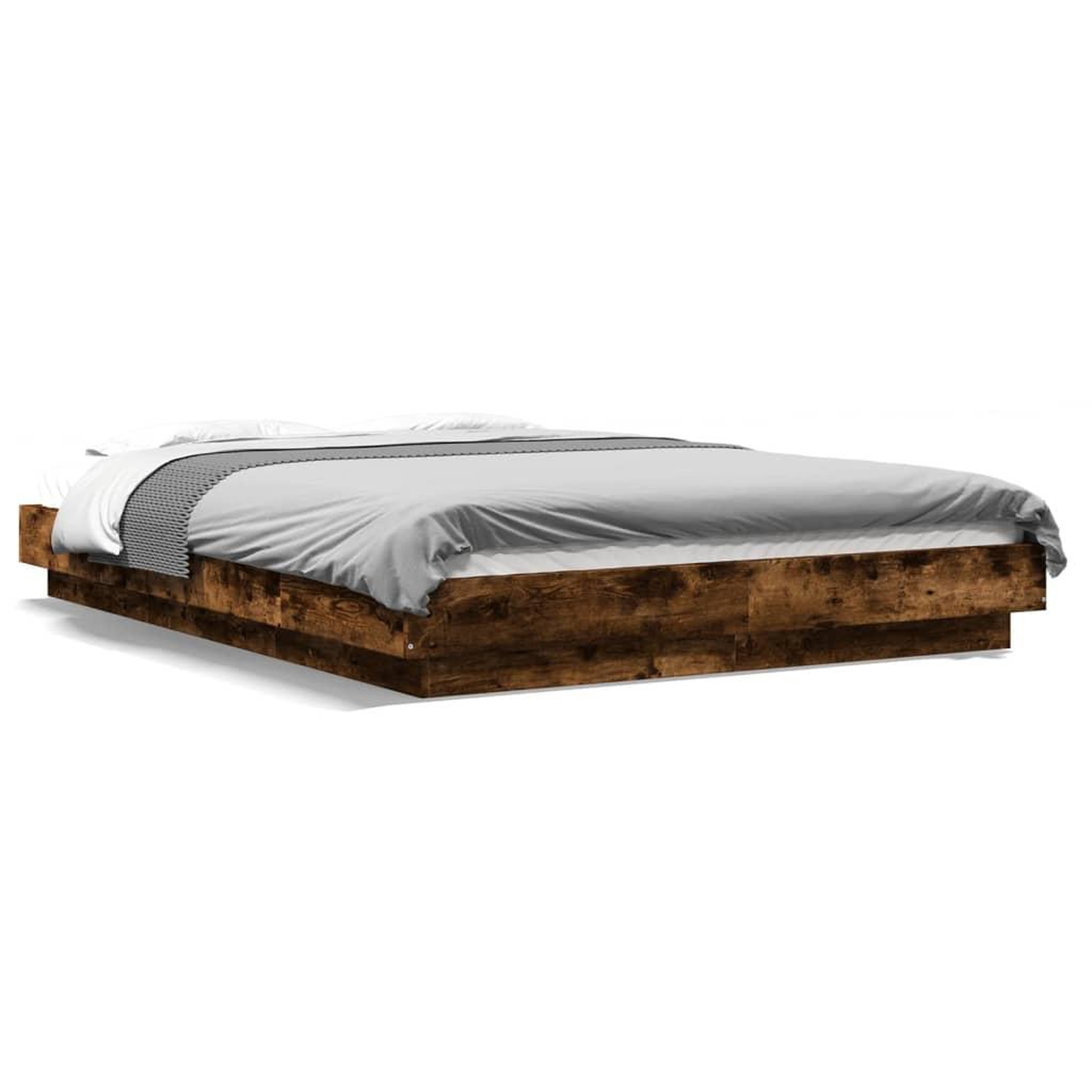 Voir la diapositive 2 : VIDAXL Cadre de lit sans matelas chene fume 120x200 cm