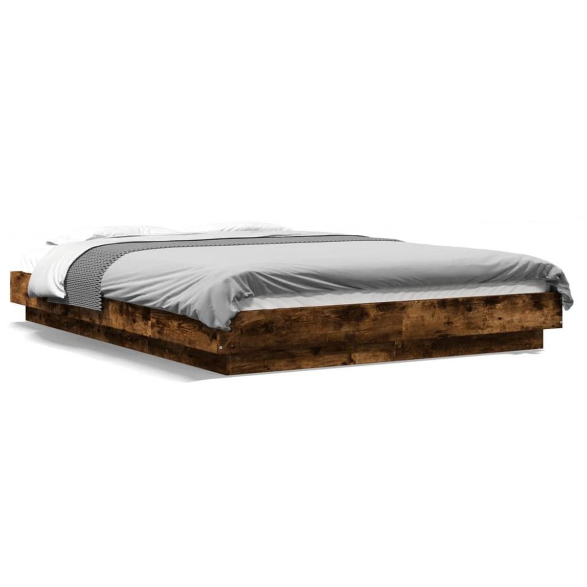 VIDAXL Cadre de lit sans matelas chene fume 120x200 cm