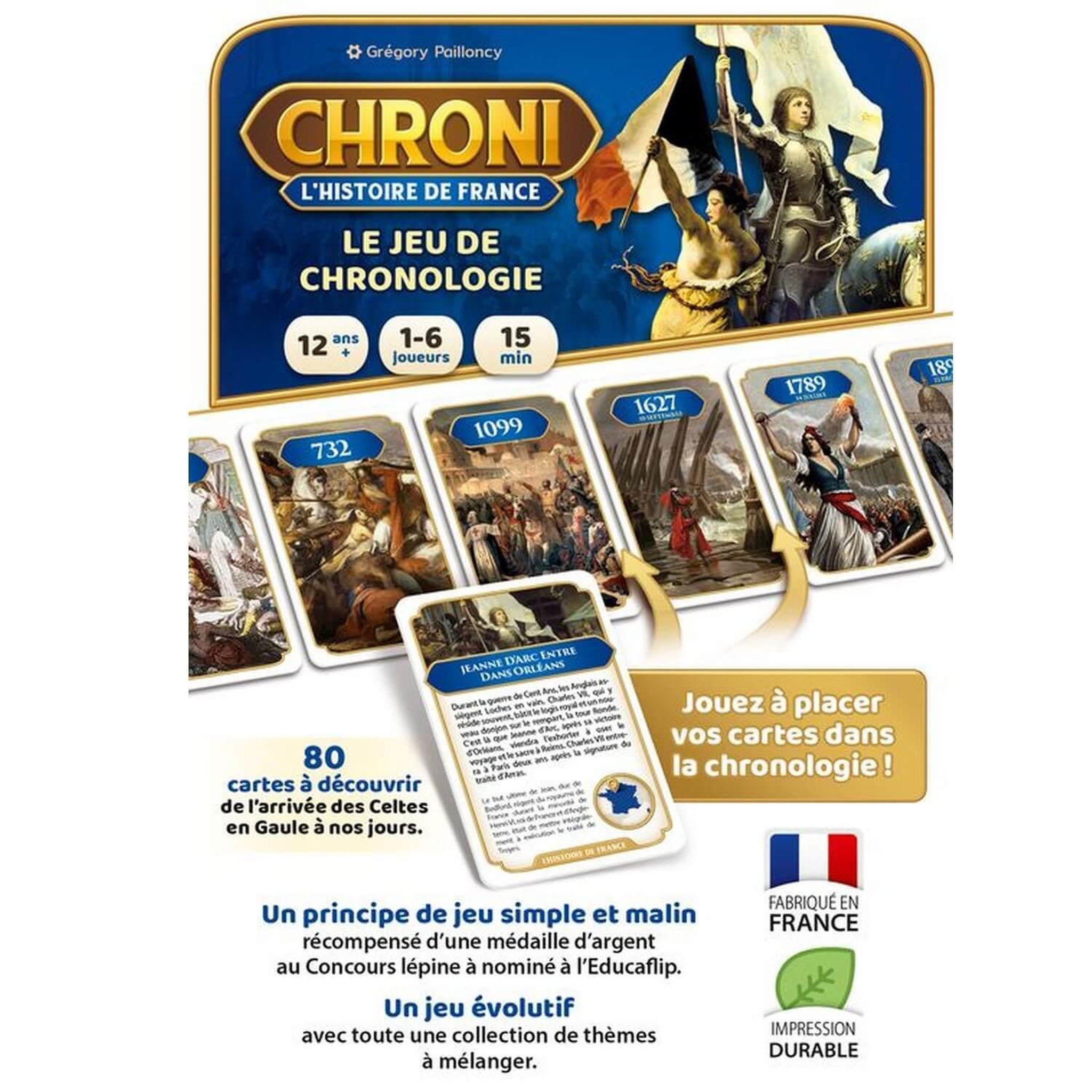 Voir la diapositive 3 : Jeu de société On the go editions Chroni L Histoire du France
