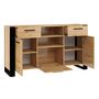 Voir la diapositive 2 : BEST MOBILIER Donnely - buffet bas - effet bois et noir - 155 cm