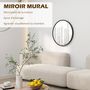 Voir la diapositive 4 : HOMCOM Miroir rond mural diamètre de 61 cm cadre en aluminium style minimaliste décoration noir