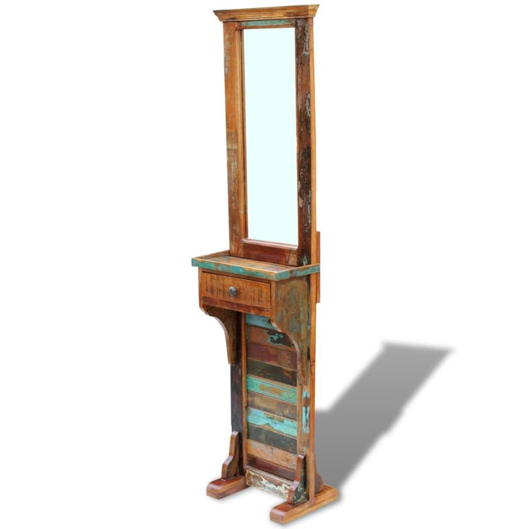 Voir la diapositive 4 : VIDAXL Miroir de couloir bois de recuperation massif 47x23x180 cm