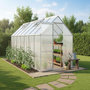 Voir la diapositive 2 : Habitat et Jardin Serre jardin en polycarbonate 430 x 190 x 195 cm  Basilic  - 8,17 m² - Gris