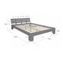 Voir la diapositive 2 : HomeStyle4U Lit double lit futon en bois 120x200 lit pin gris cadre de lit en bois massif