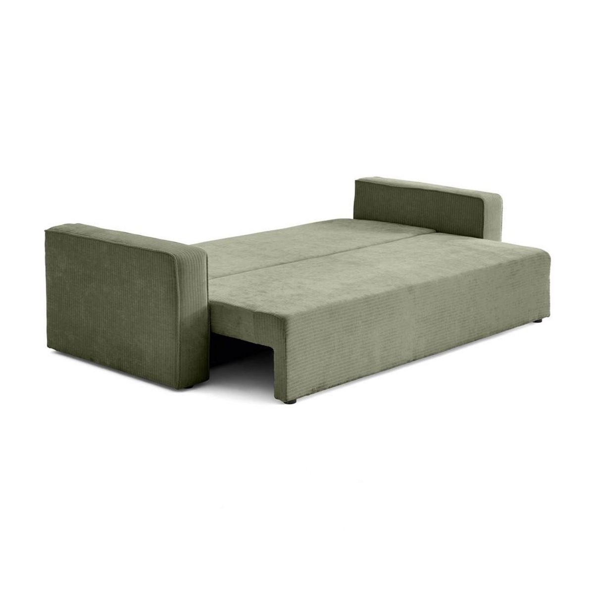 BEST MOBILIER Topaze - canapé 3 places - convertible avec coffre - en velours côtelé plat