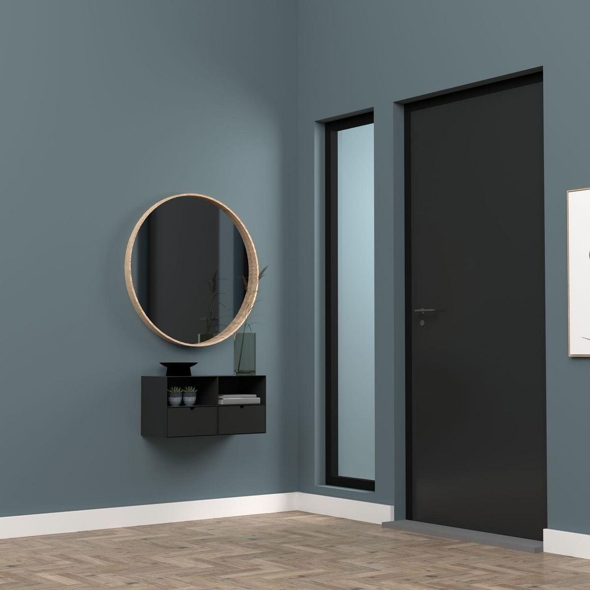 TOILINUX Table de chevet Juliette à suspendre avec 1 tiroir