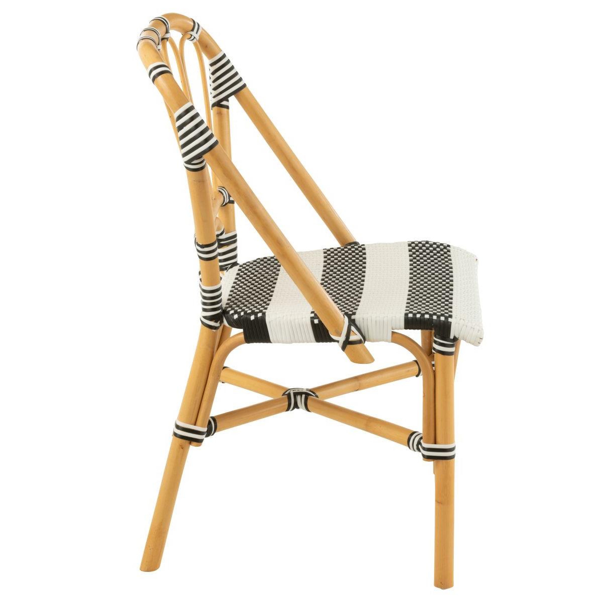 Voir la diapositive 3 : J-LINE Chaise en rotin  danial  85cm noir