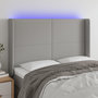 Voir la diapositive 1 : VIDAXL Tete de lit a LED Gris clair 147x16x118/128 cm Tissu