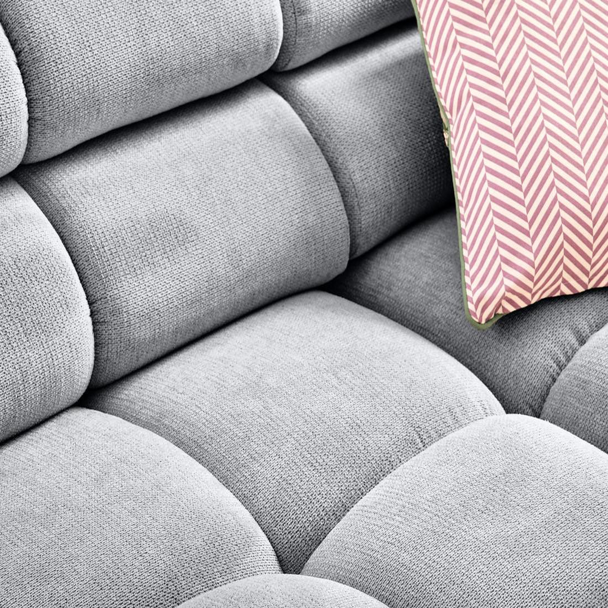 Voir la diapositive 2 : LISA DESIGN Matera - canapé d'angle gauche 4 places avec têtières réglables en tissu texturé