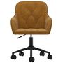 Voir la diapositive 3 : VIDAXL Chaise pivotante de bureau Marron Velours