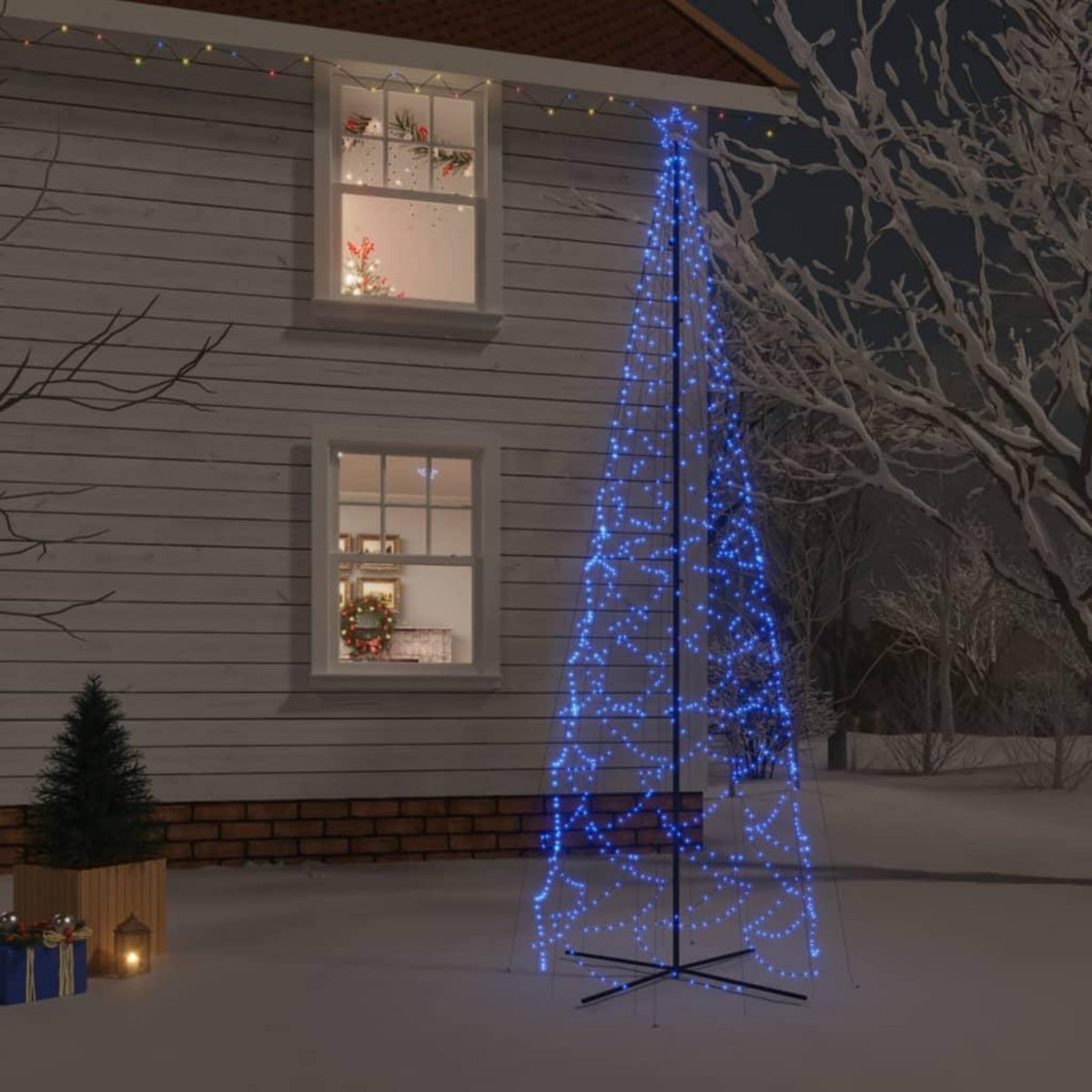 VIDAXL Arbre de Noël cone 1400 LED Bleues 160x500 cm