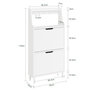 Voir la diapositive 3 : SOBUY Armoire à chaussures Blanc 60x19x119cm FSR221-W