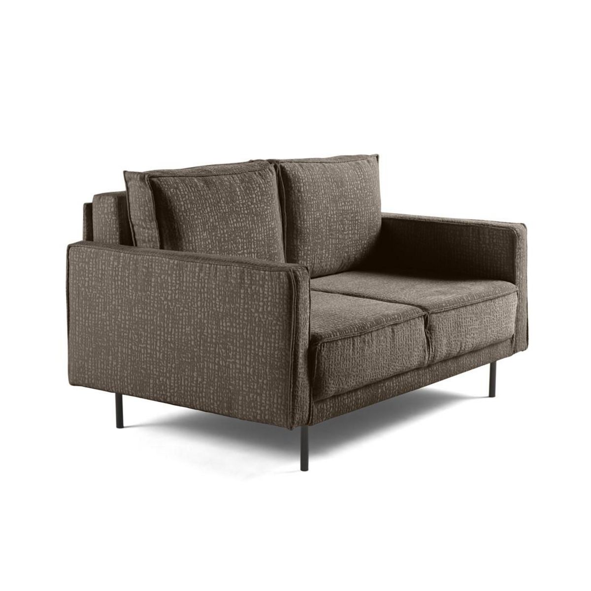 LISA DESIGN Charlie - canapé droit 2 places - en tissu velours relief