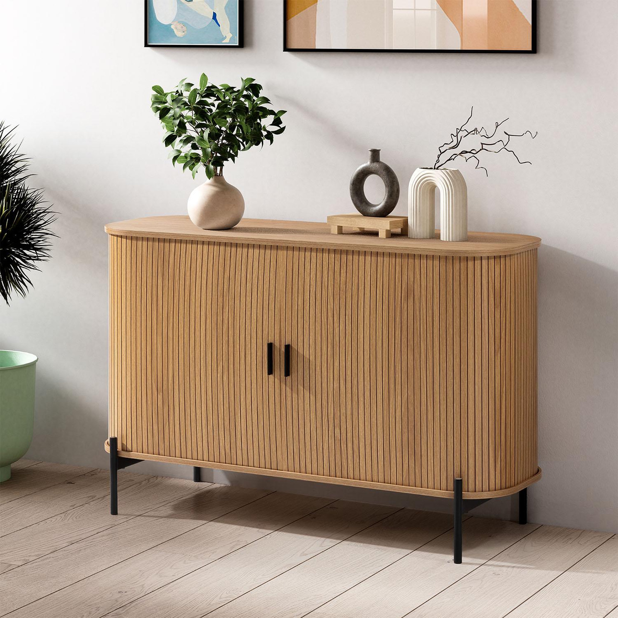 Voir la diapositive 2 : VS VENTA-STOCK Buffet Mónaco 2 portes effet Chêne