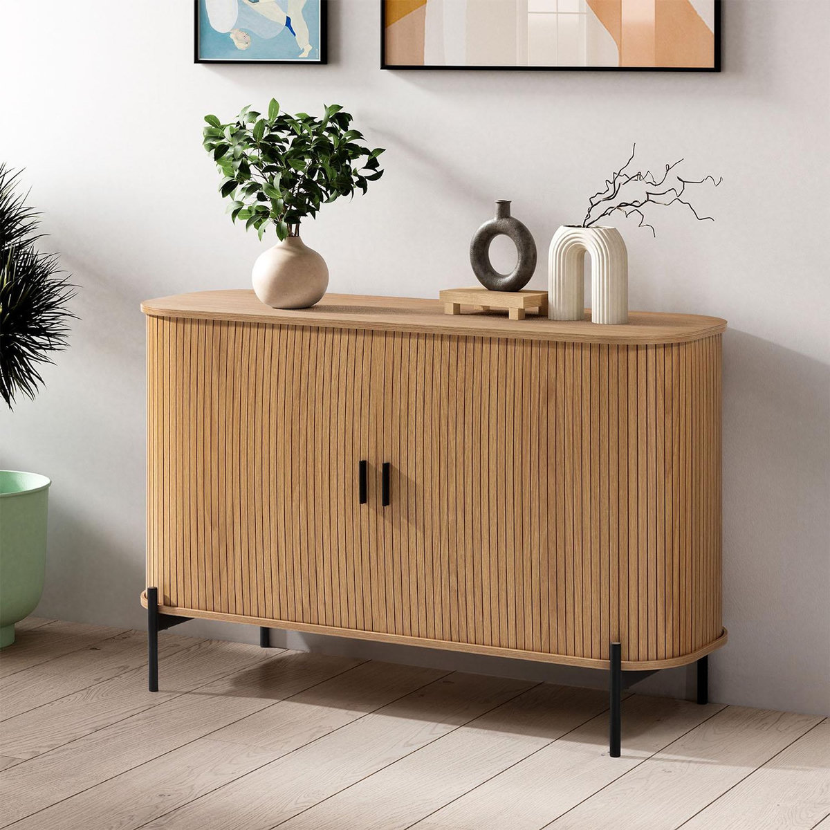 VS VENTA-STOCK Buffet Mónaco 2 portes effet Chêne