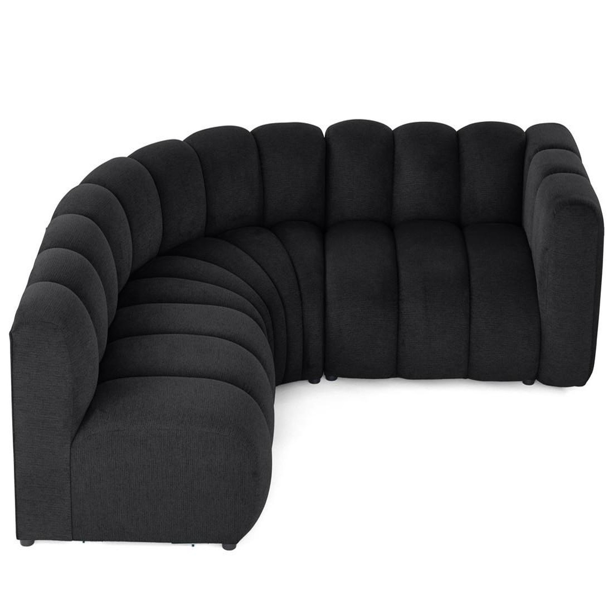 Voir la diapositive 4 : LISA DESIGN Debbie - canapé modulable d'angle gauche 4 places avec accoudoir en tissu texturé