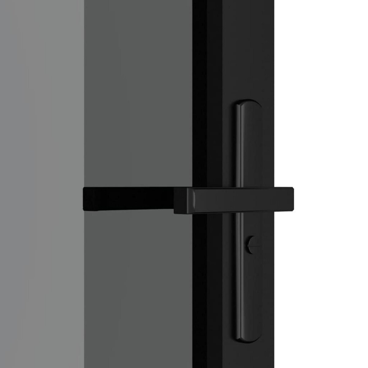 VIDAXL Porte interieure 83x201,5 cm Noir Verre ESG et aluminium