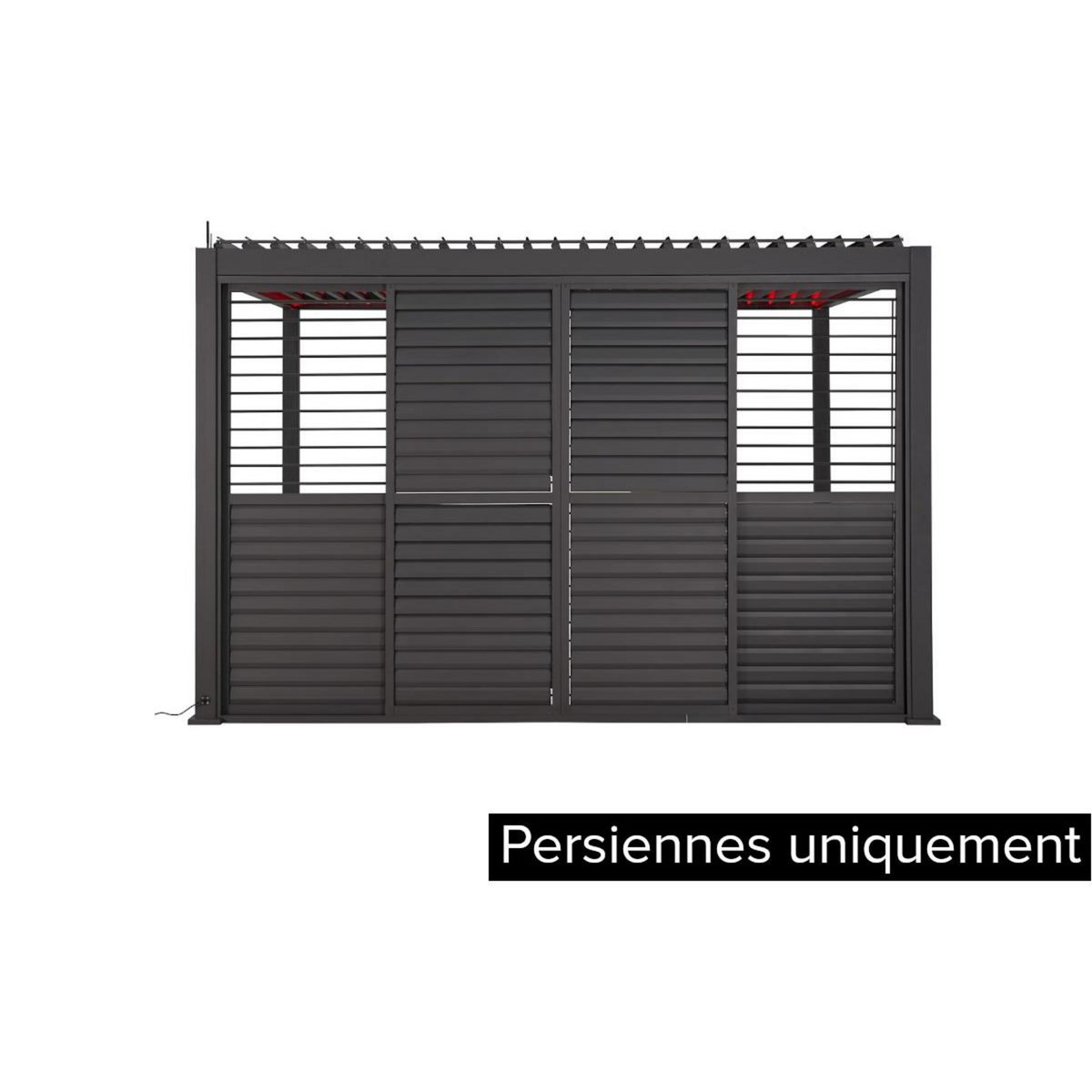 HESPERIDE Persiennes coulissantes pour pergola Evora côté 3 m graphite - Hespéride