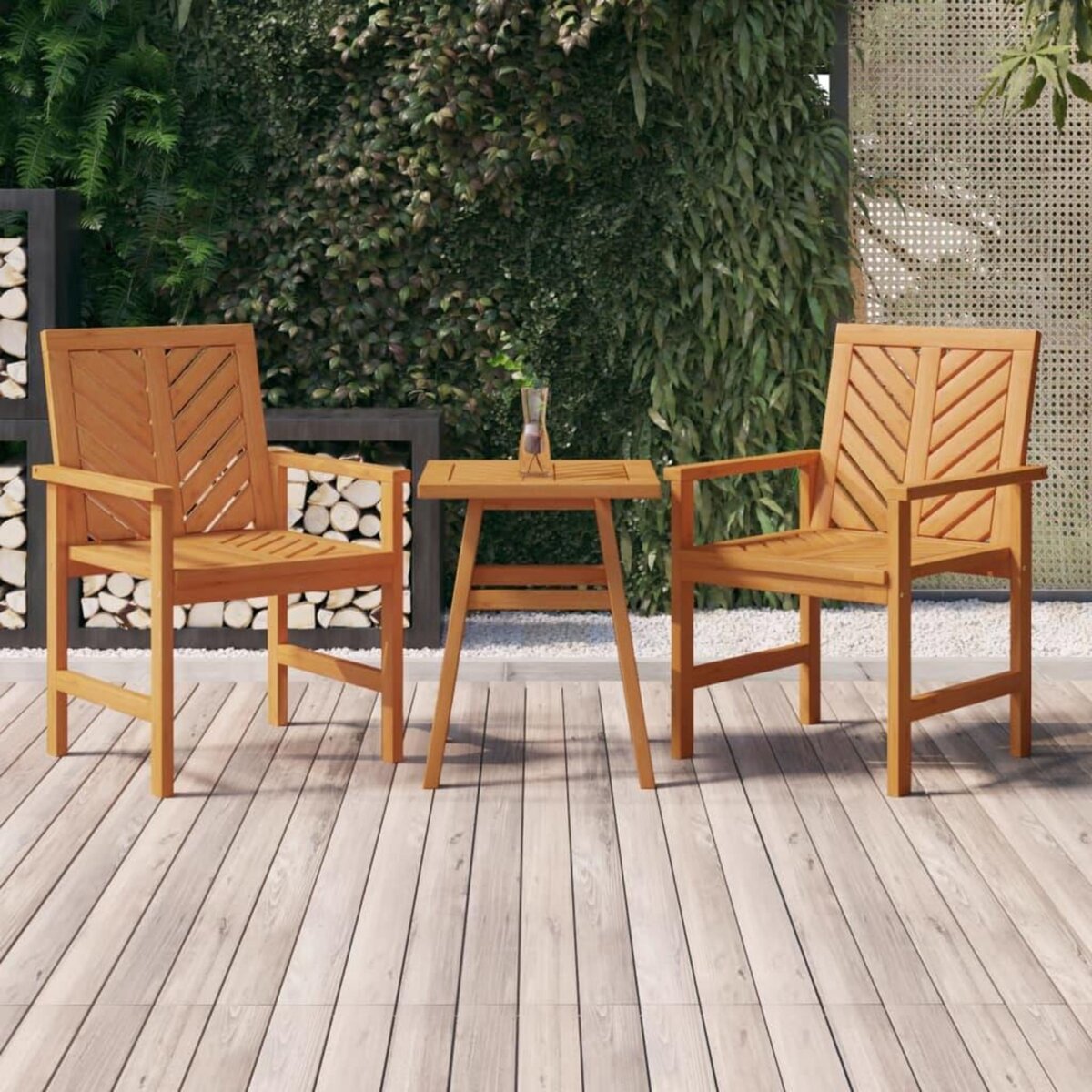 VIDAXL Ensemble de salon de jardin 3 pcs bois d'acacia solide