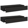 Voir la diapositive 2 : VIDAXL Etageres a tiroirs murales 2 pcs Noir 60x23,5x10 cm MDF