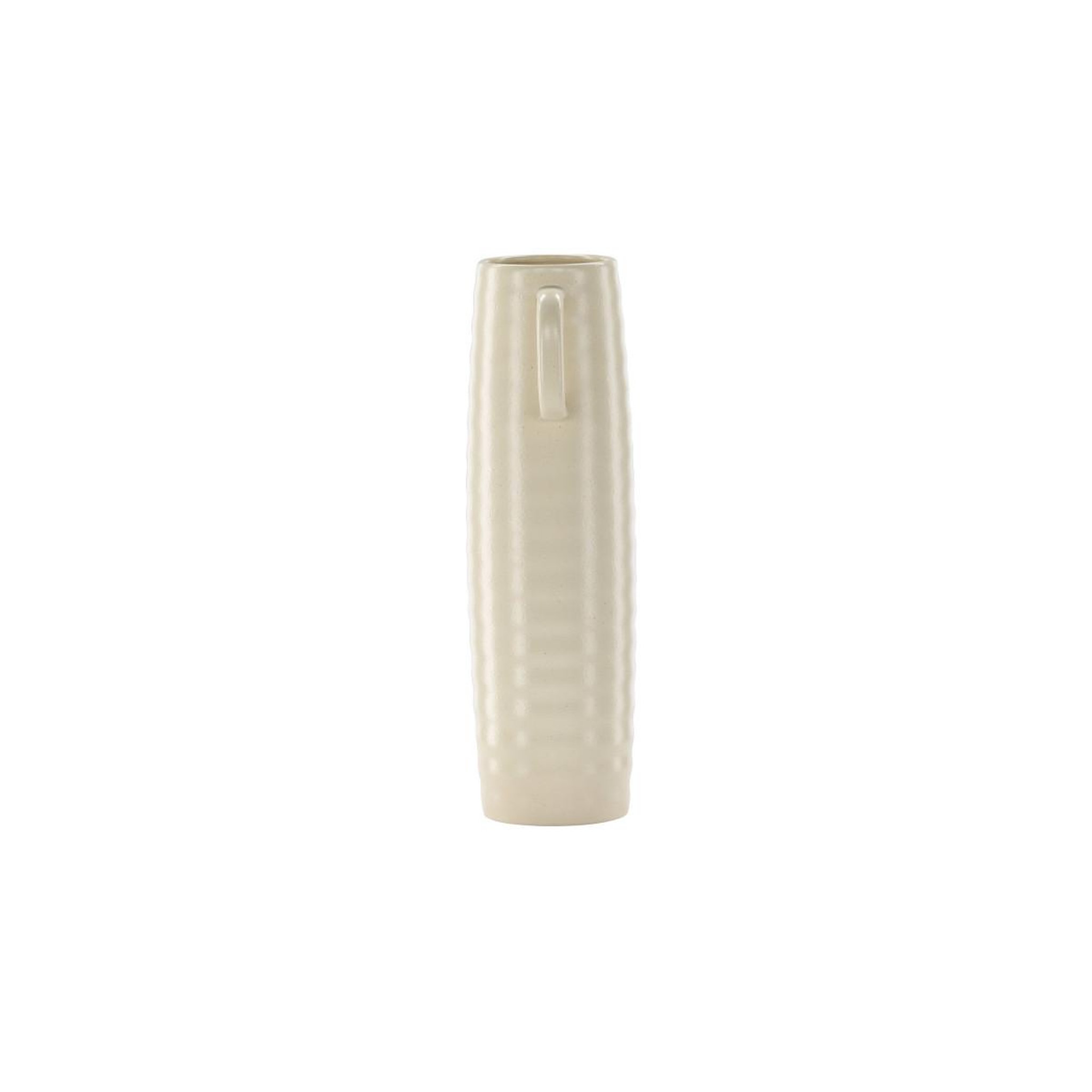 Voir la diapositive 4 : Paris Prix Vase ondulé en céramique  cent  41cm beige & noir