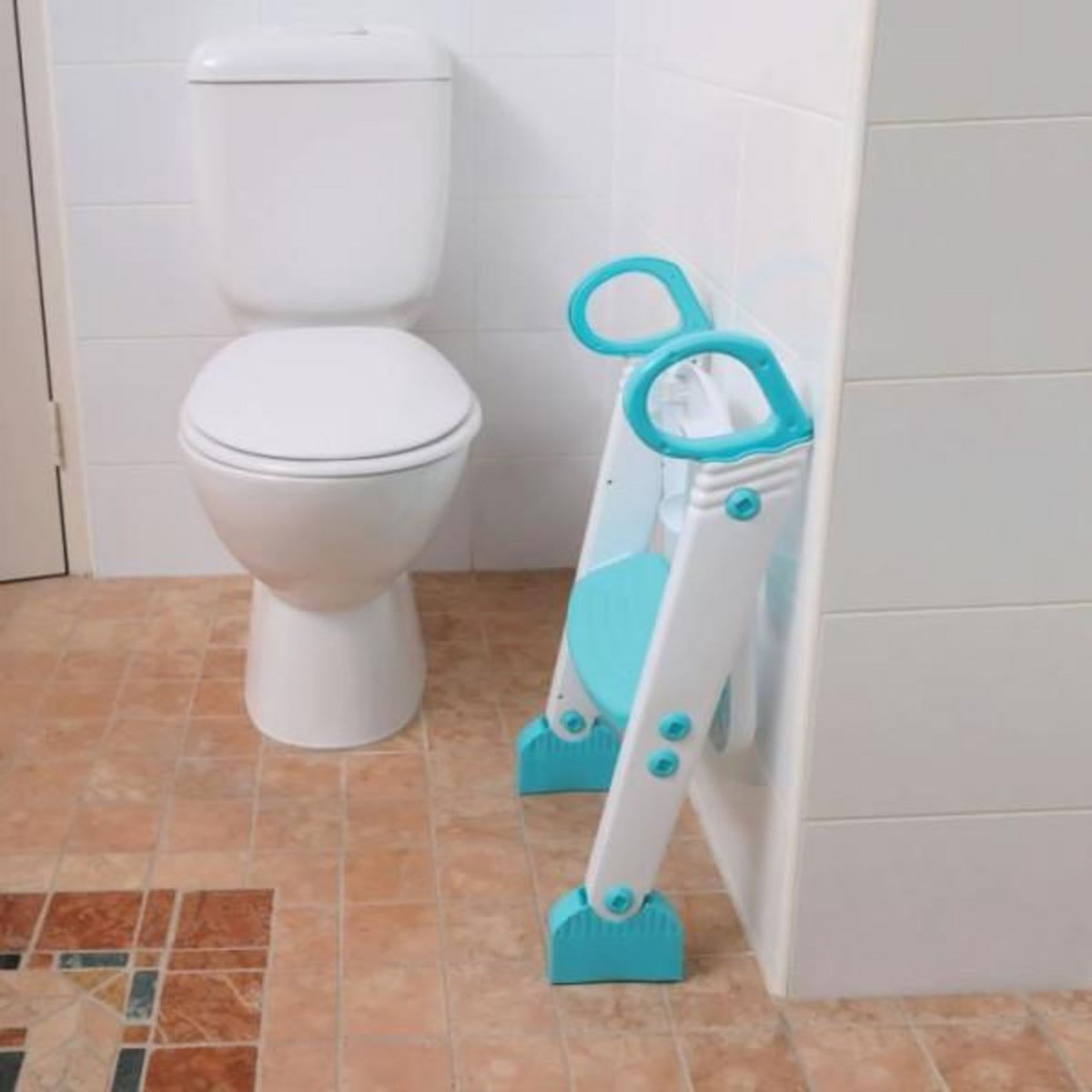 MARKET24 Réducteur de WC - DREAMBABY - STEP-UP - Siege d'apprentissage de la propreté - 2 étages réglables - Aqua