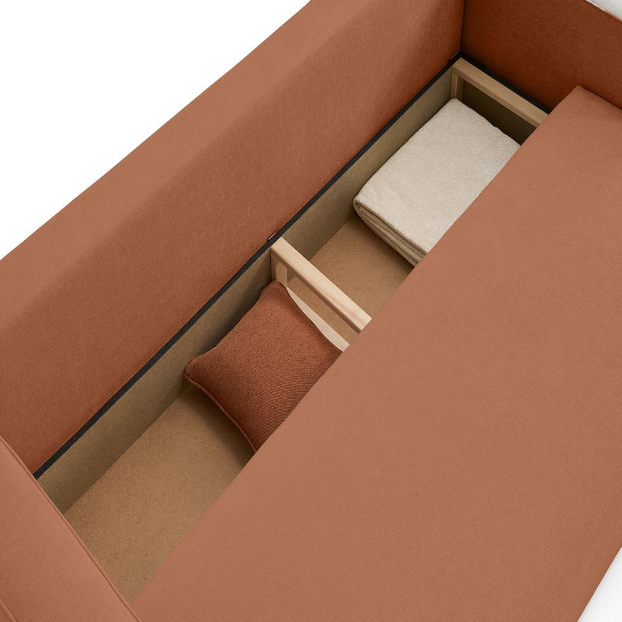 Voir la diapositive 4 : BEST MOBILIER Topaze - canapé 3 places - convertible avec coffre - en tissu