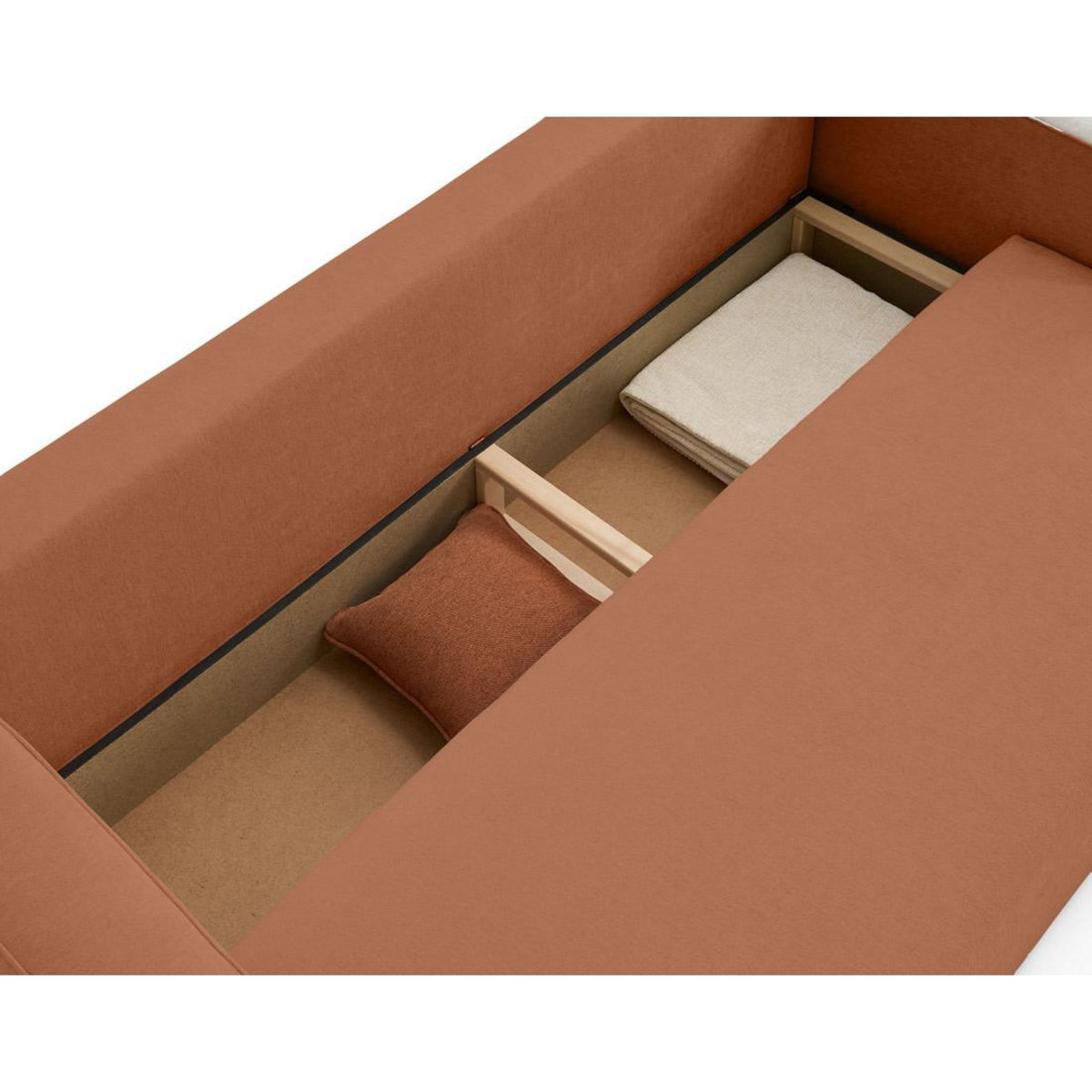 BEST MOBILIER Topaze - canapé 3 places - convertible avec coffre - en tissu