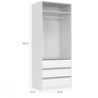 Voir la diapositive 5 : ID MARKET Dressing modulable TAYLOR 120 x 55 x 200 cm 2 modules avec penderie + étagères + tiroirs blanc