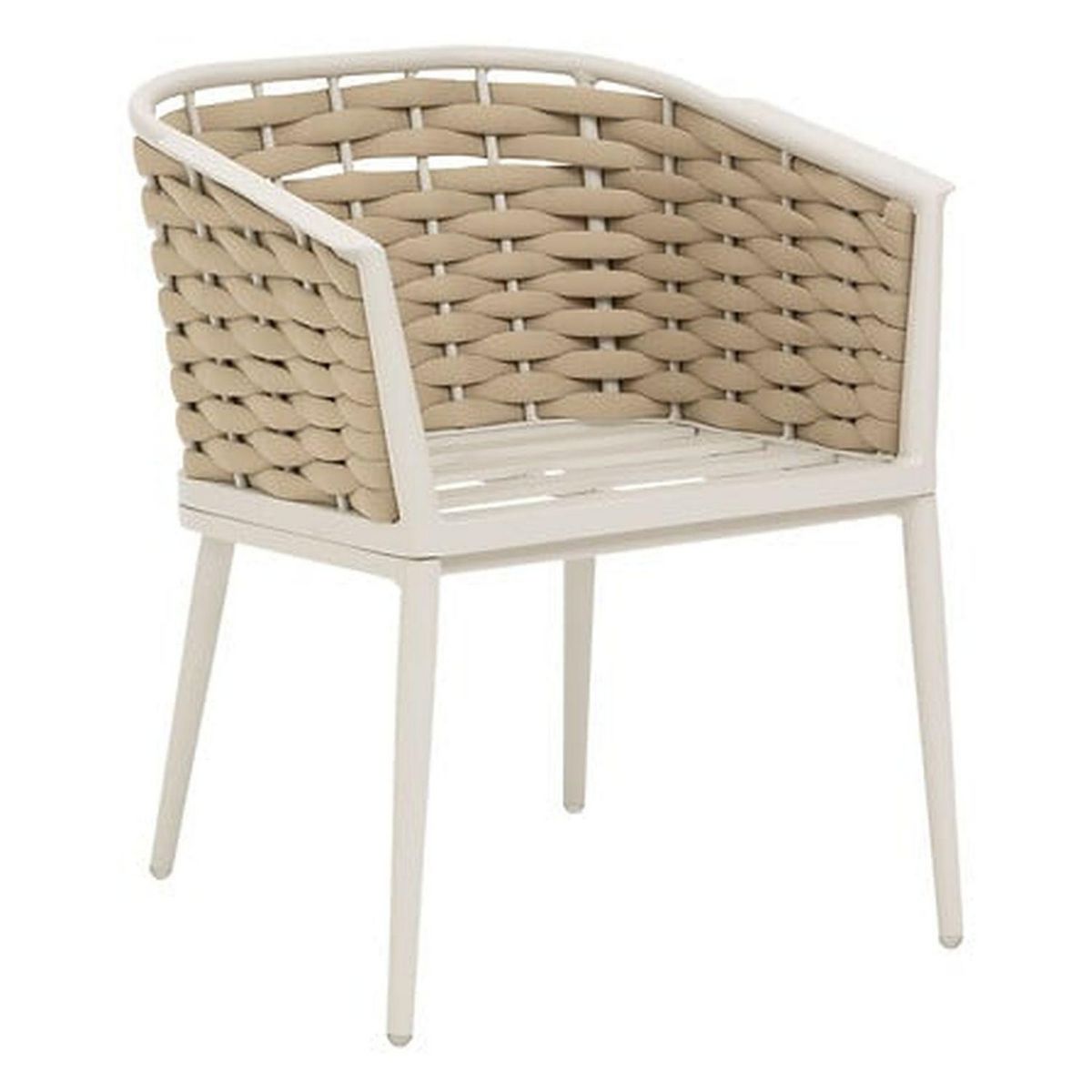 HESPERIDE Lot de 2 fauteuils de jardin en aluminium et maille YCONIA - Beige et argile