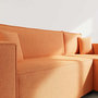 Voir la diapositive 4 : BEST MOBILIER Jonas - canapé d'angle réversible 4 places convertible avec coffre en tissu texturé