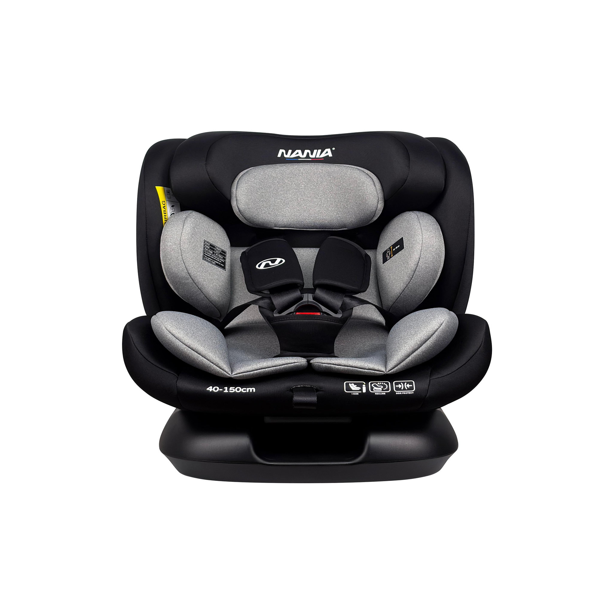 Voir la diapositive 6 : NANIA Nania Siège auto enfant Prato - I-Size 40-150 cm - Evolutif naissance jusqu'à 12 ans environ - Fixations ceinture de sécurité- Réglage de l'Appui-tête et de l'Inclinaison, Insert Lombaire et Réducteur