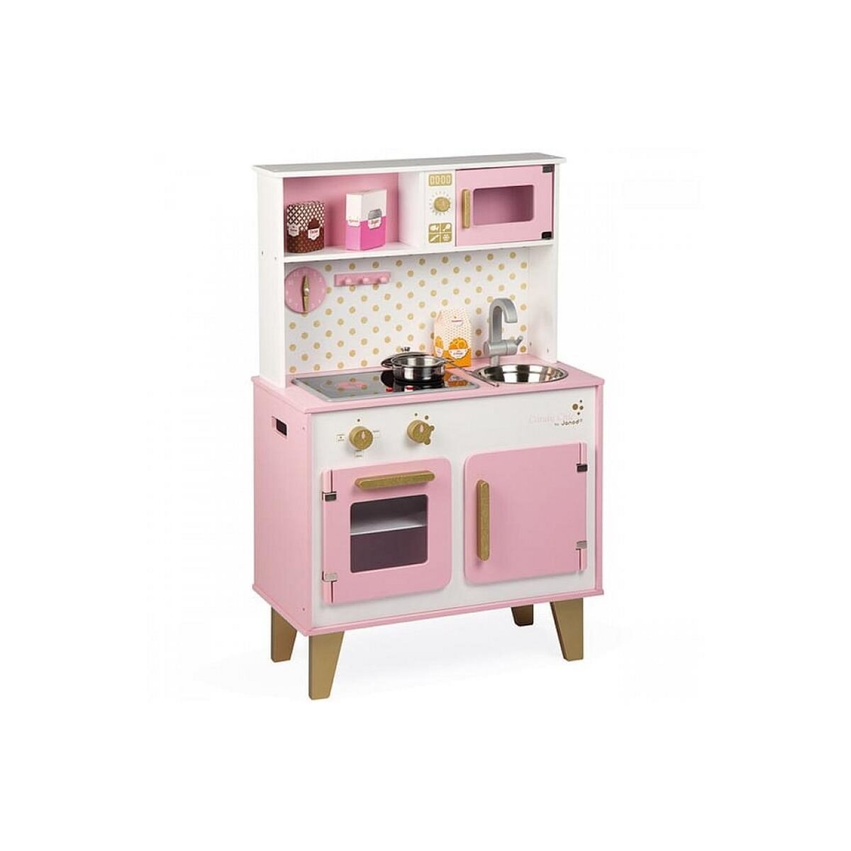 Juratoys-Janod Cuisine en Bois Candy Chic pour Enfants - Jouet de Chef Cuisinier