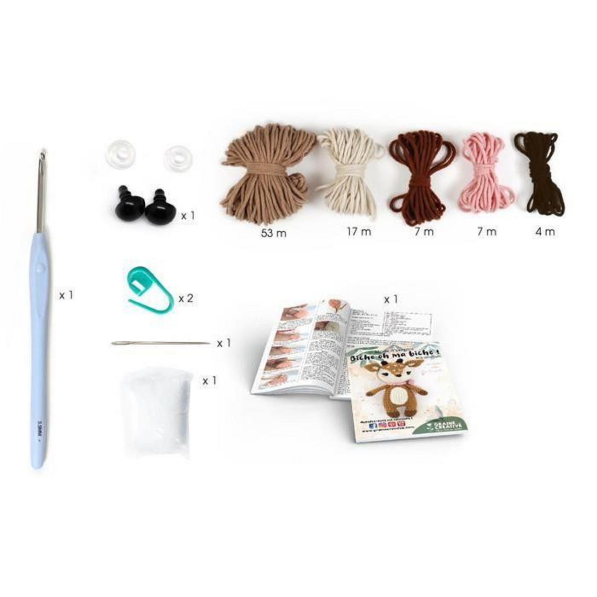 Graine créative Kit crochet amigurumi Biche 170mm