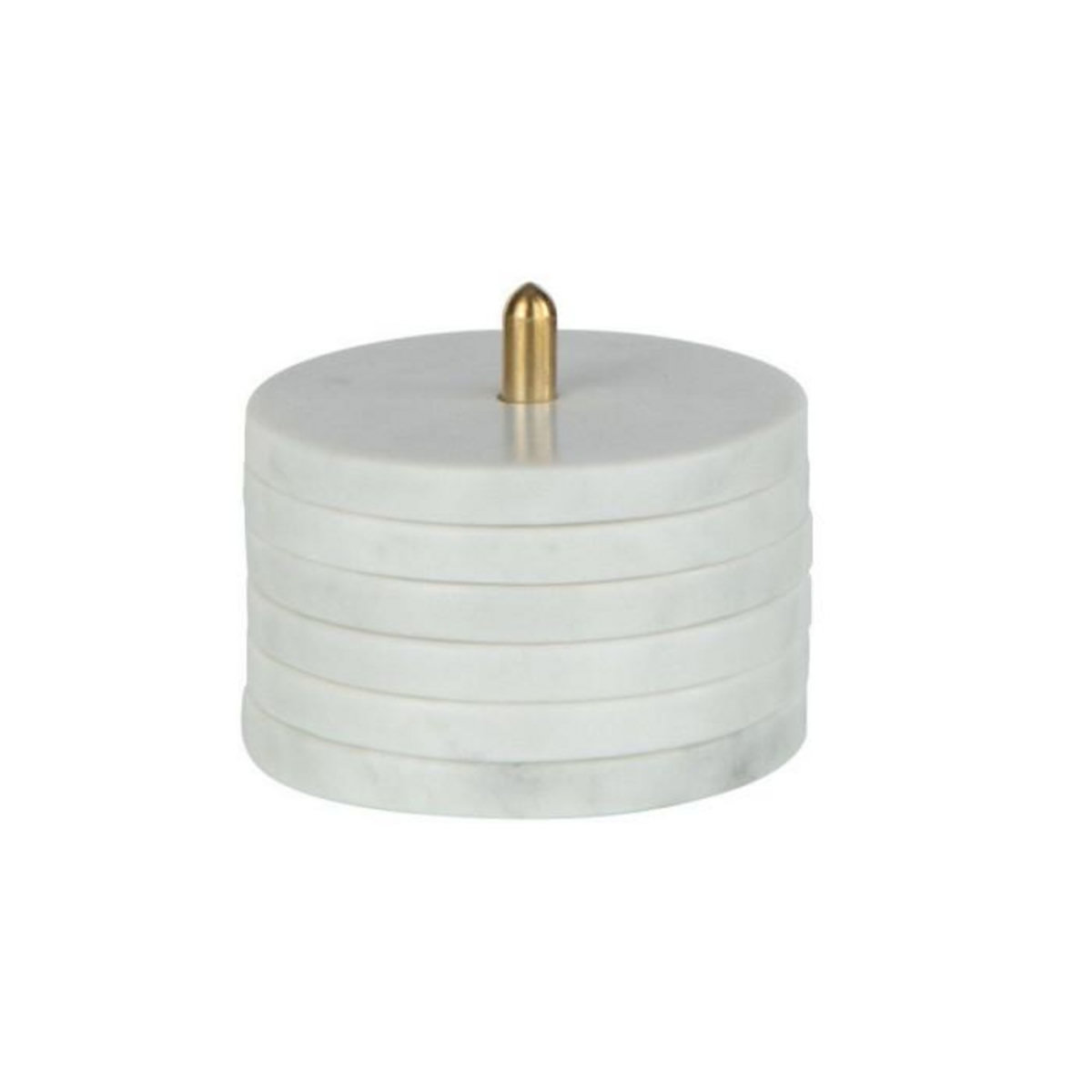 Paris Prix Lot de 6 Dessous de Verre  Marbre  12cm Blanc