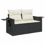 Voir la diapositive 3 : VIDAXL Salon de jardin avec coussins 13 pcs noir resine tressee