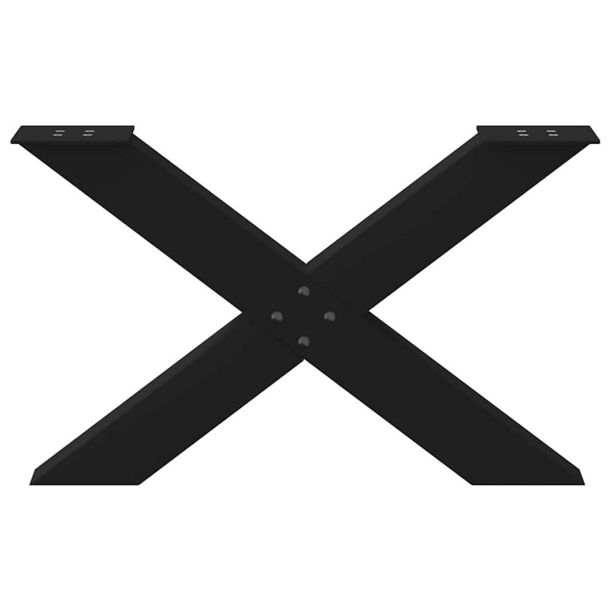 VIDAXL Pieds de table basse forme de X 2 pcs noir 70x(42-43) cm acier