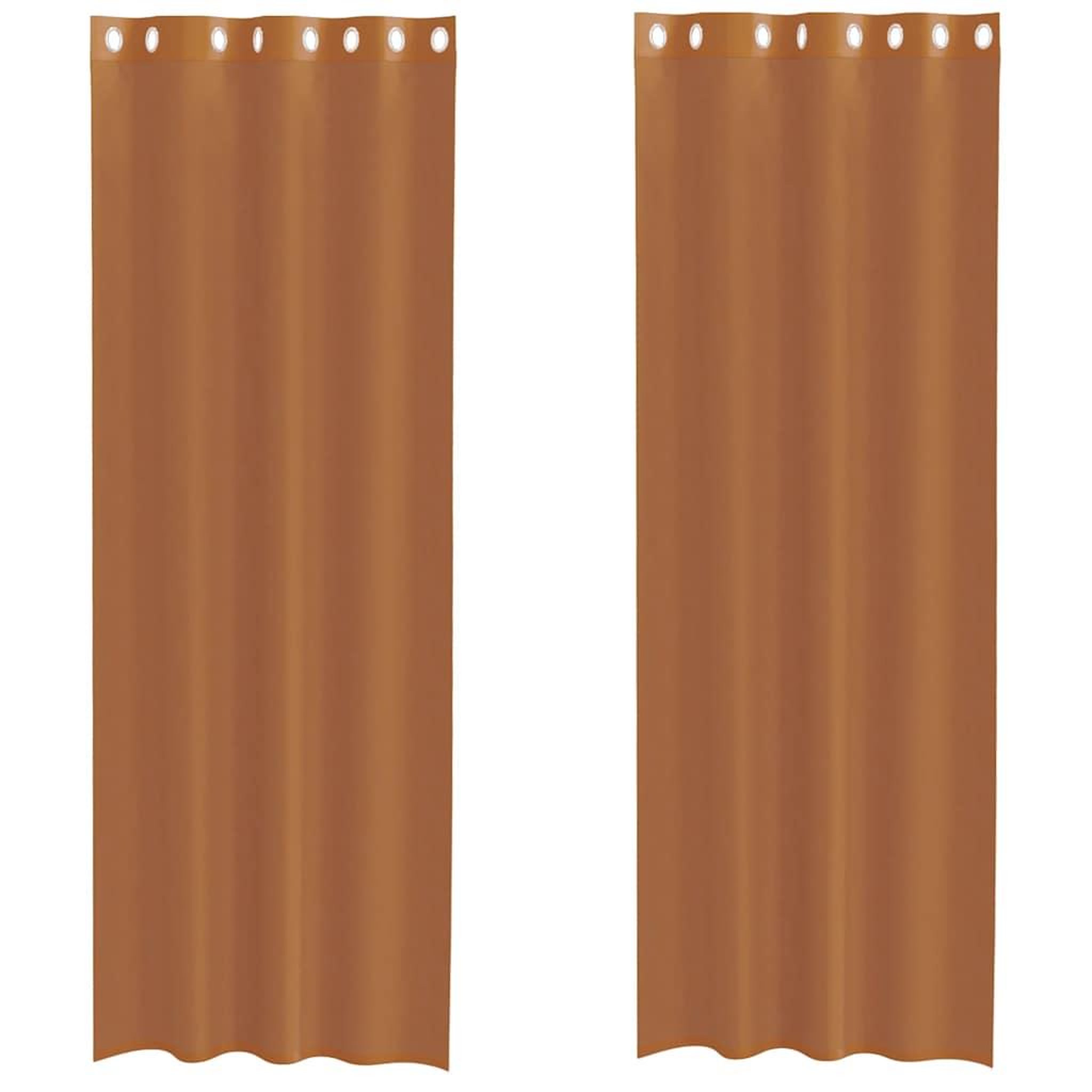 Voir la diapositive 2 : VIDAXL Rideaux en voile avec œillets 2 pcs terre cuite
