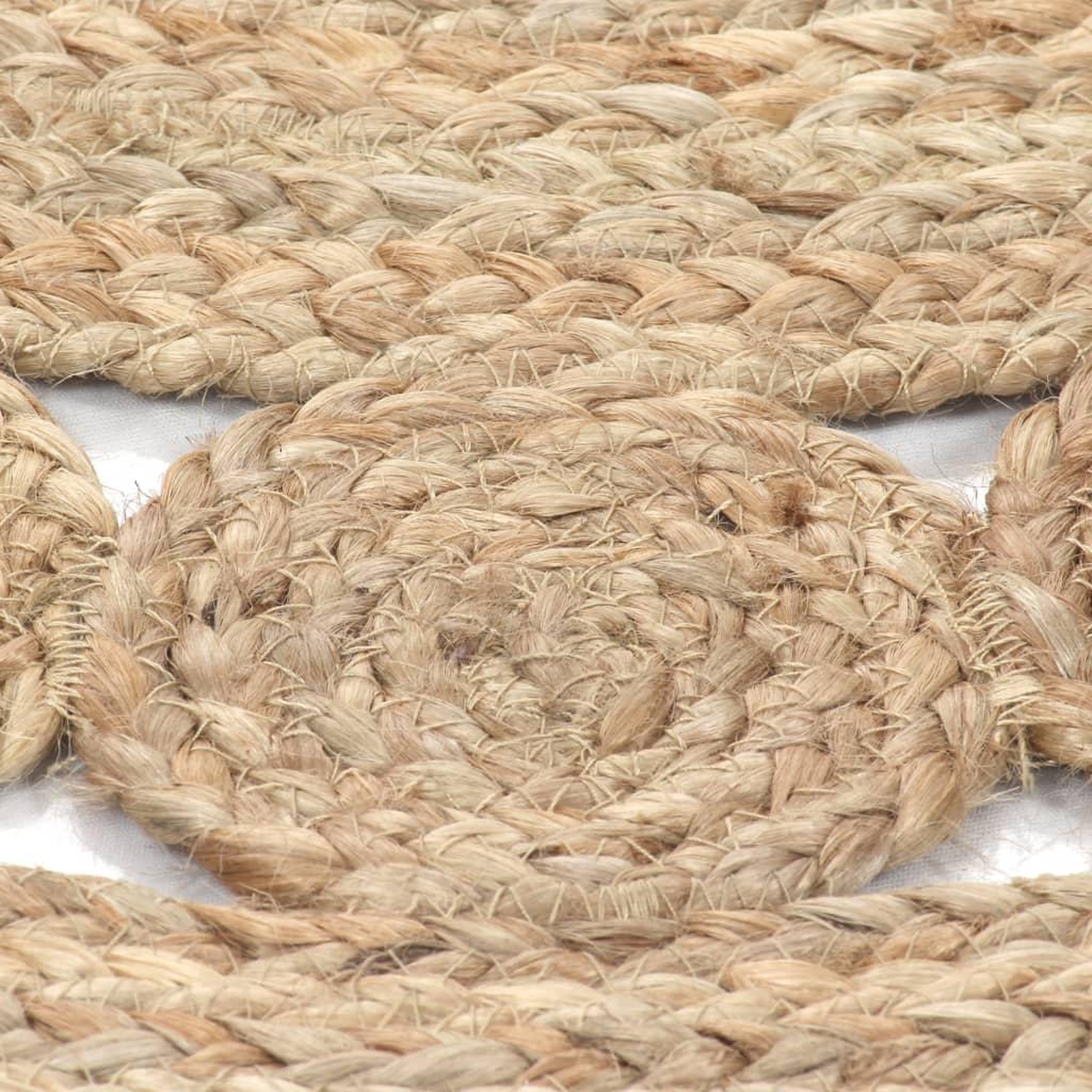Voir la diapositive 4 : VIDAXL Tapis Jute design tresse 150 cm rond