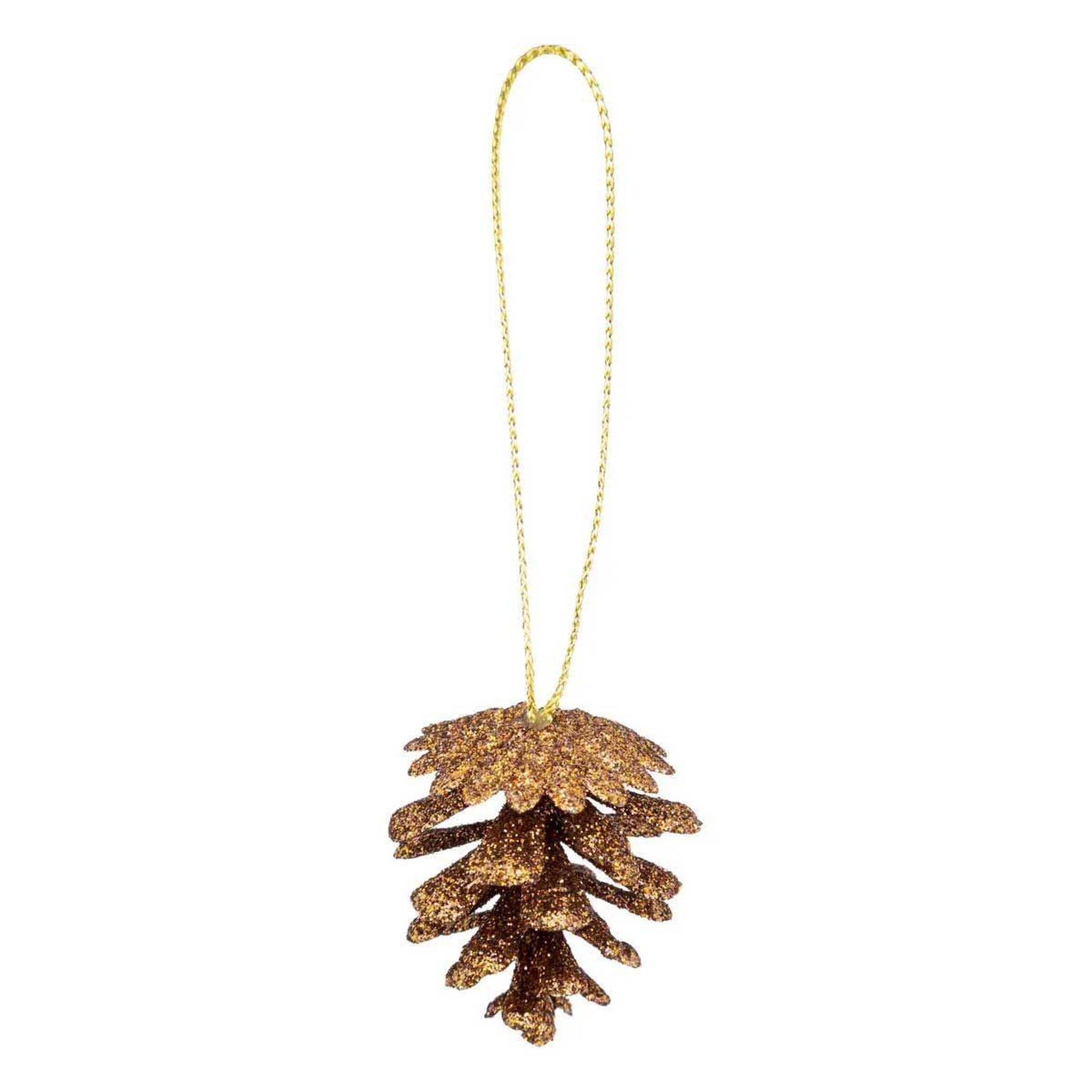 Voir la diapositive 2 : ATMOSPHERA Lot de 12 sujets de noël  pommes de pin  3cm or & bronze
