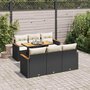 Voir la diapositive 1 : VIDAXL Salon de jardin avec coussins 7 pcs noir resine tressee acacia