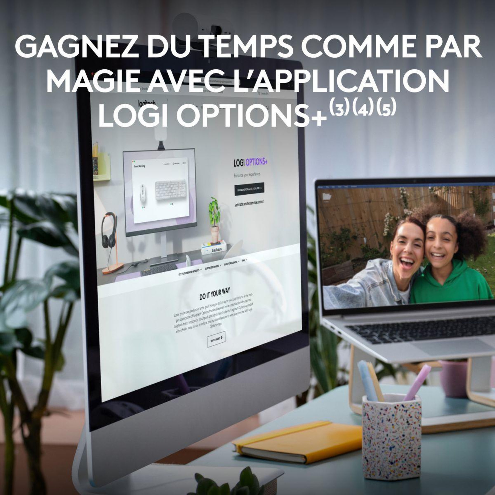 Voir la diapositive 4 : Logitech Clavier + souris mk950 signature slim bluetooth blanc