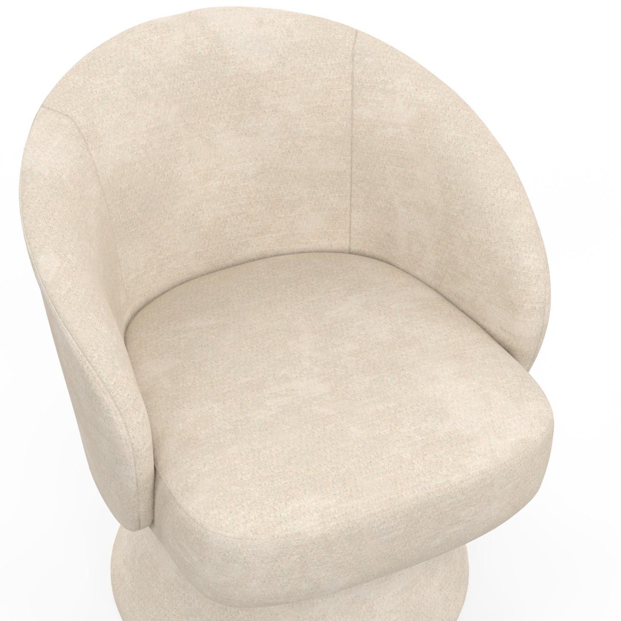 Voir la diapositive 6 : ID MARKET Fauteuil pivotant cyrus en tissu chenille beige