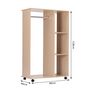 Voir la diapositive 3 : HOMCOM Armoire penderie armoire de rangement mobile panneaux de particules coloris chêne clair