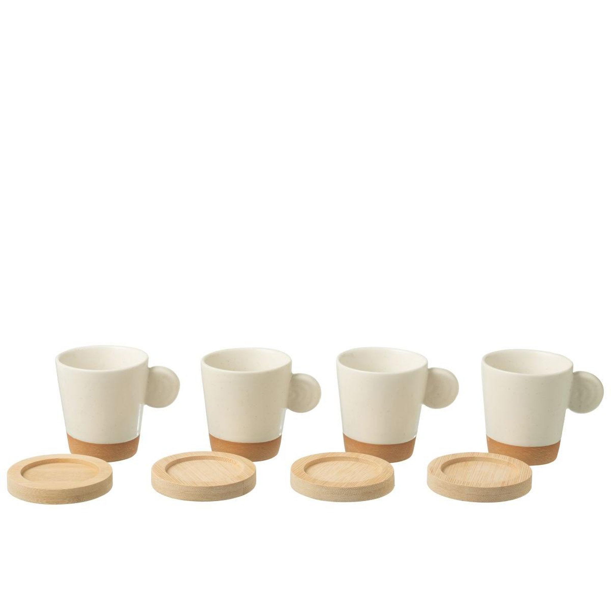 Voir la diapositive 4 : J-LINE Lot de 4 tasses à café  avery  7,5cl blanc