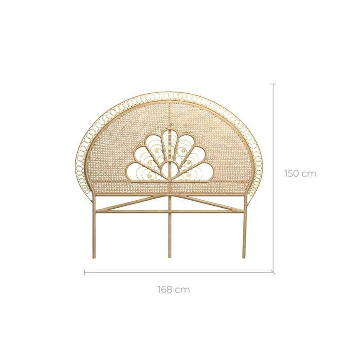 Rendez vous déco Tête de lit 140 cm en rotin naturel-Gabriella