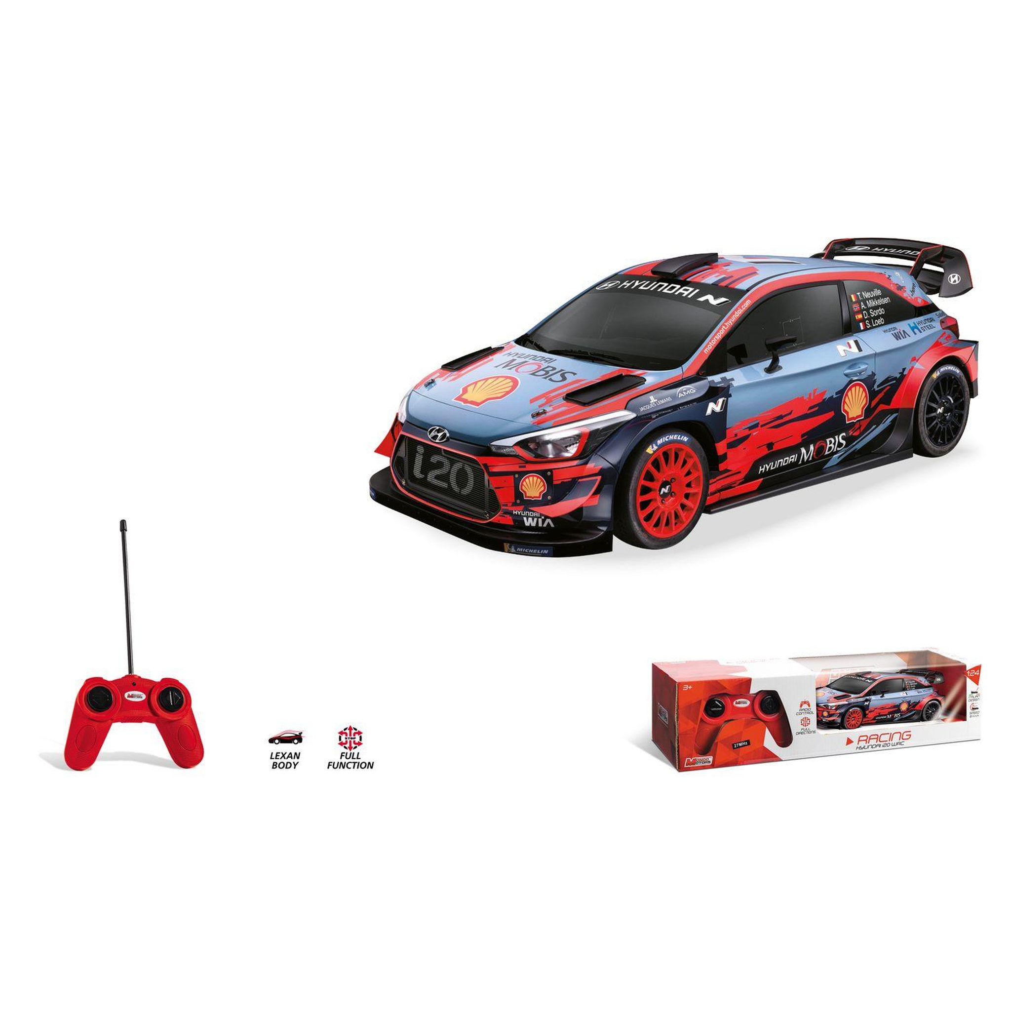 Voir la diapositive 2 : MONDO Véhicule radio télécommandé 1/24ème Hyundai I20 WRC 